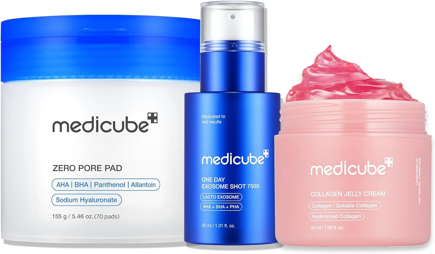 [MEDICUBE] Affordable Trio for Pore & Texture Care: Zero Pore Pads 2.0 and Zero Exosome Shot 7,500 PPM Spicule Facial Serum