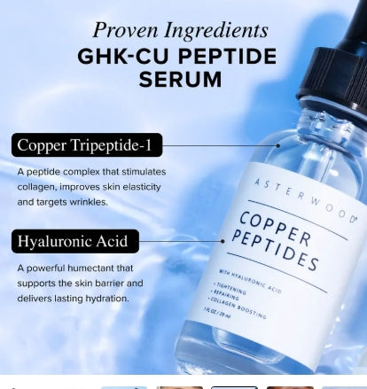 GHK Cu Peptide Serum – Copper Peptide Serum for Tightening, Collagen Boosting & Hydrating – Topical GHK-Cu with Hyaluronic Acid