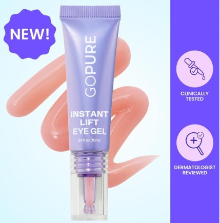 GOPURE Instant Lift Eye Gel - For the look of Puffiness & Bags, Wrinkles, Fine Lines and Dark Circles, Anti Aging Collagen Targeting Biotech Under Eye Brightener