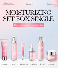 COMBO Collagen Sakura Moisturizing Revitalizing Six Piece Set - Hydrating Skin Care Kits for Radiant Glow & Plump Smooth Skin