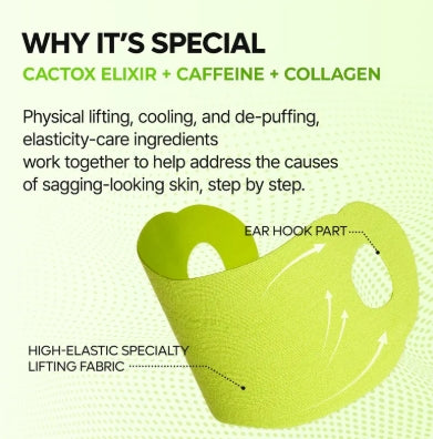 CACTOX V-LIFTING MEWING BAND with Cactus Cooling Reduce Puffiness & Pore Tightening for Visible Pore Care Skin Repair