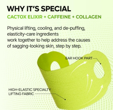 CACTOX V-LIFTING MEWING BAND with Cactus Cooling Reduce Puffiness & Pore Tightening for Visible Pore Care Skin Repair