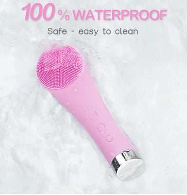 Facial Cleansing Brush, PRITECH Heatable Vibrating Face Scrubber with Massage, Silicone Face Scrubber for Women & Men, Electric Facial