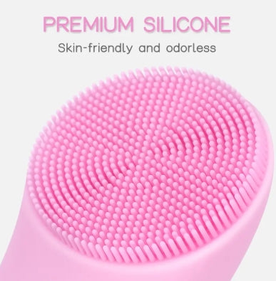 Facial Cleansing Brush, PRITECH Heatable Vibrating Face Scrubber with Massage, Silicone Face Scrubber for Women & Men, Electric Facial